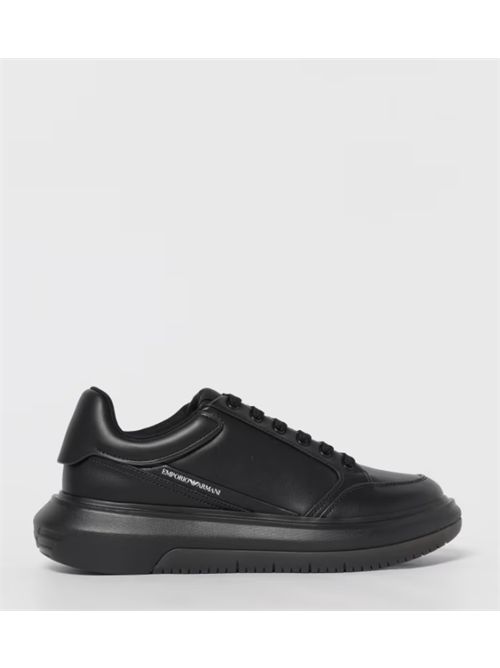 LEATHER SNEAKERS EMPORIO ARMANI | EM003666.AF18226UC001 BLACK
